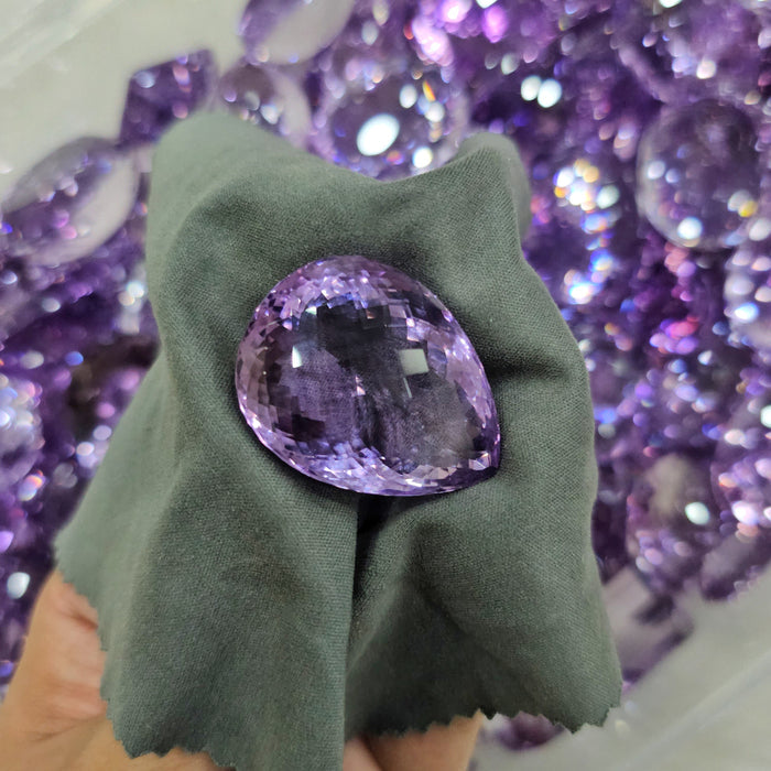 1 Pcs Natural Pink Amethyst Faceted | Oval & Pear Shape | 80Cts (Approx) - The LabradoriteKing