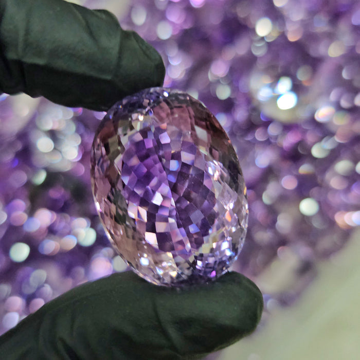 1 Pcs Natural Pink Amethyst Faceted | Oval & Pear Shape | 80Cts (Approx) - The LabradoriteKing