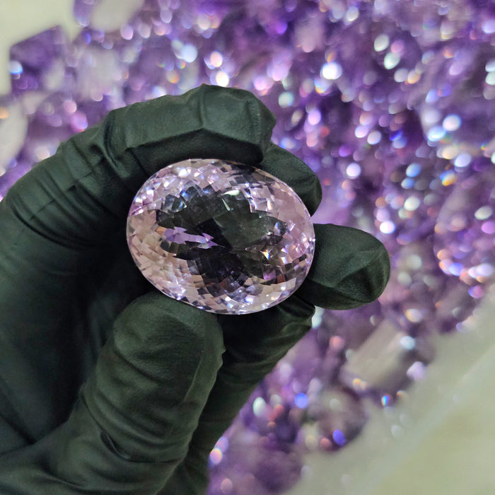 1 Pcs Natural Pink Amethyst Faceted | Oval & Pear Shape | 80Cts (Approx) - The LabradoriteKing