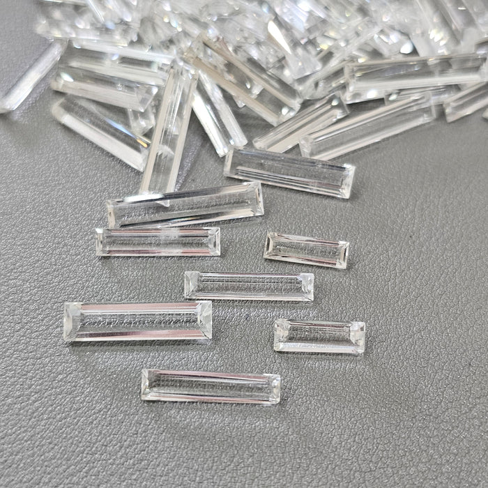 20 Pcs Of Clear Quartz Oblong baguettes | 12-24mm | - The LabradoriteKing