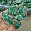 250 Gram of  Natural Malachite Chrysocolla Cabochons | 1-2" Inches | 20-25Pcs | Top Quality - The LabradoriteKing