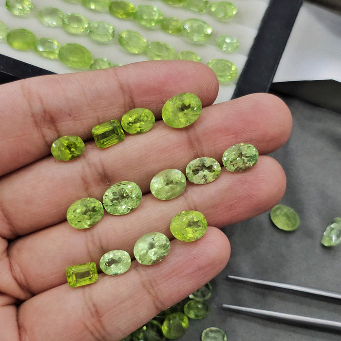 5 Pc Lime Green Peridot gemstone | 7-10mm - The LabradoriteKing
