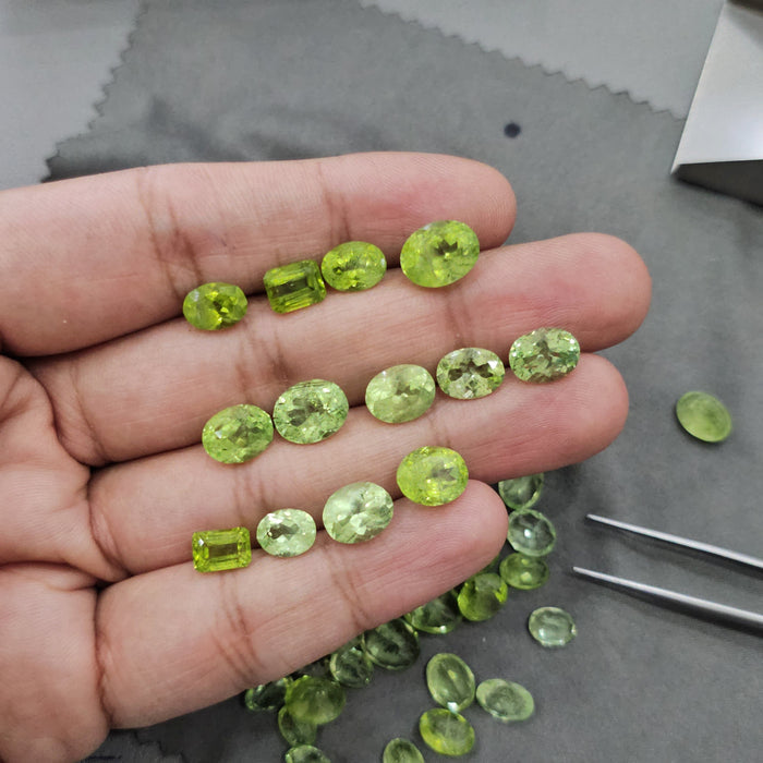 5 Pc Lime Green Peridot gemstone | 7-10mm - The LabradoriteKing
