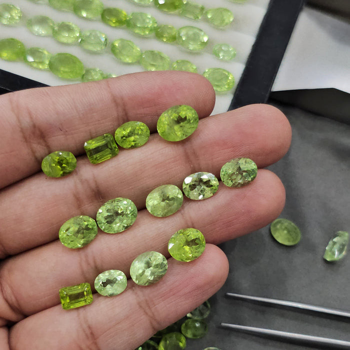 5 Pc Lime Green Peridot gemstone | 7-10mm - The LabradoriteKing