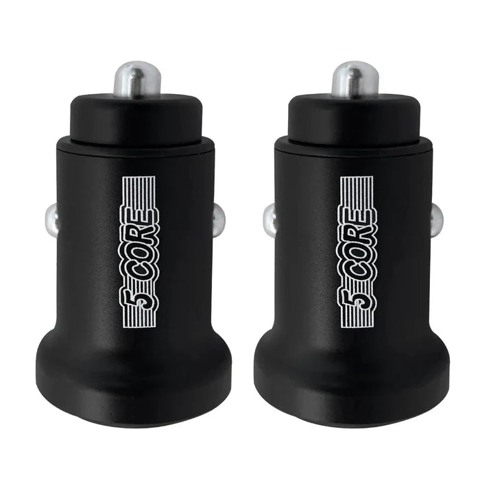 MANDOTOS 5Core SpeedCharge Car USB-C Adapter connected to a vehicle's charging port, compact and lightweight design for fast charging.