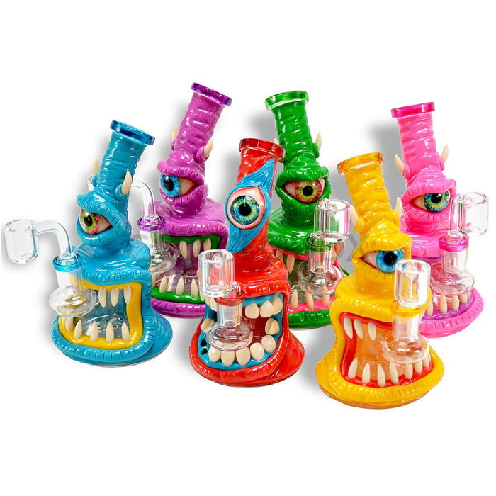 6 Hand Clay Art Minster Water Pipe- Mix Designs Glass Waterpipe