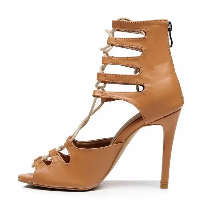 Amalia adjustable lace-up open-toe womens Latin dance shoes