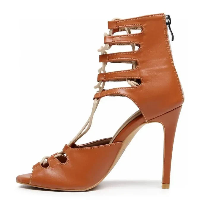 Amalia adjustable lace-up open-toe womens Latin dance shoes