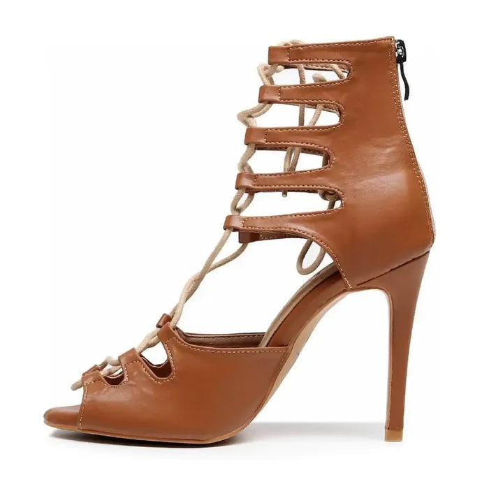 Amalia adjustable lace-up open-toe womens Latin dance shoes