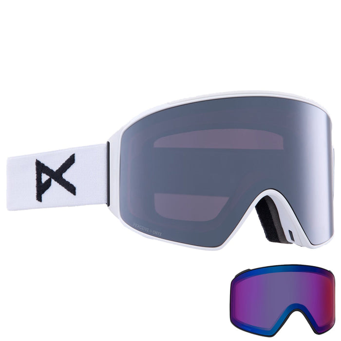 Anon M4 Cylindrical MFI Low Bridge Fit Goggles White/Perceive Sunny Onyx + Perceive Variable Violet - Comor - Go Play Outside