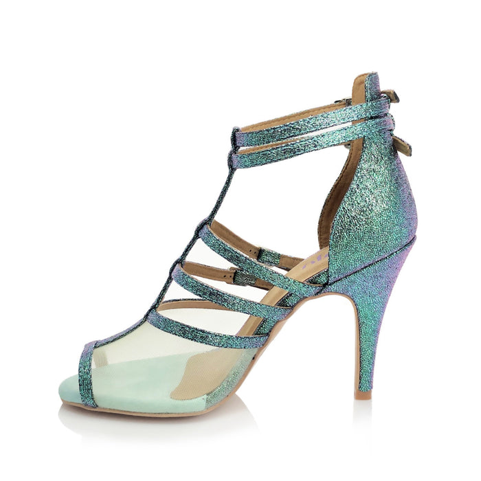 Arielle Mermaid Look Mesh Womens Latin Dance Shoes Street Sole