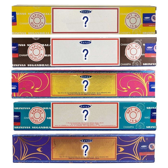 Assorted 5-Pack Satya Incense Sticks, 15g Packs