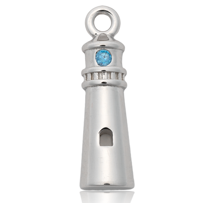 Australian Agate Gemstone Bracelet with Lighthouse Sterling Silver Charm