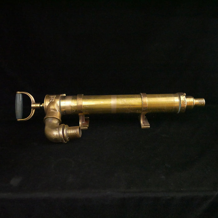 Wooden handle Wilcox Crittenden 27" bilge pump with brass mounts.