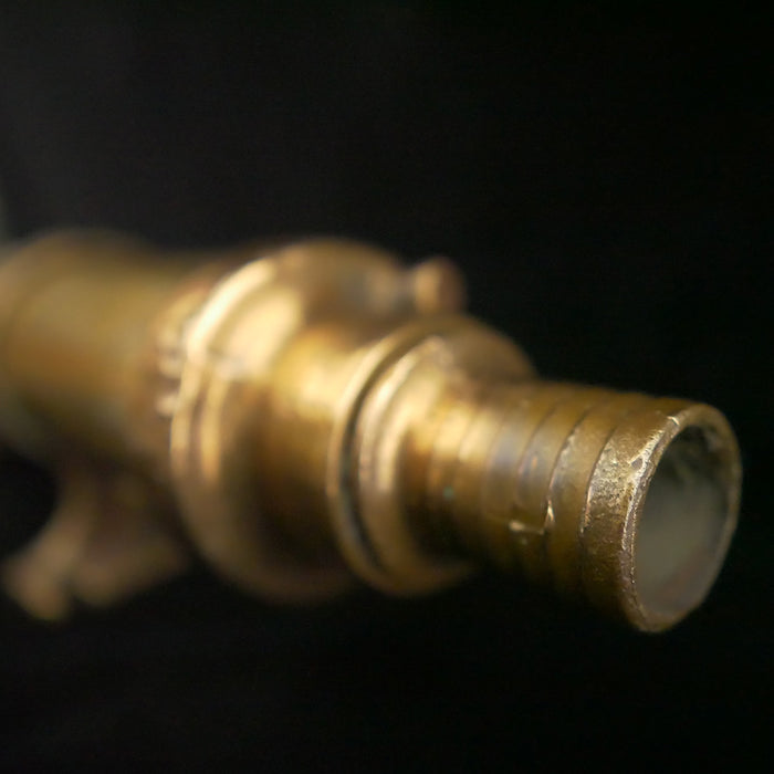 Wooden handle Wilcox Crittenden 27" bilge pump with brass mounts.