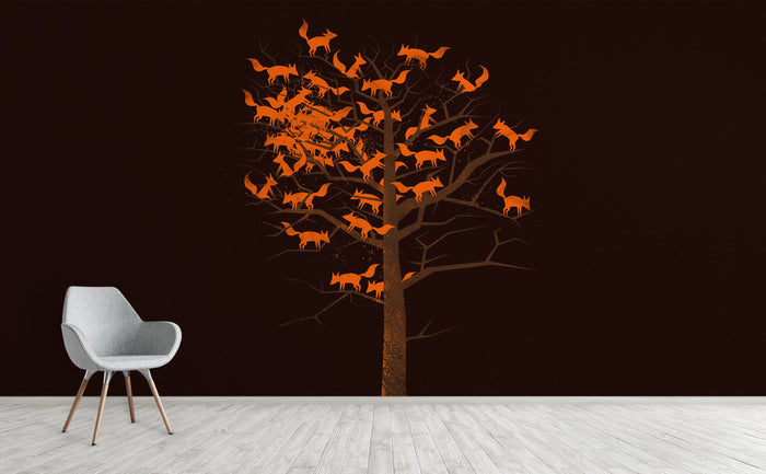 Blazing Fox Tree Wall Mural by Walls Need Loveå¨