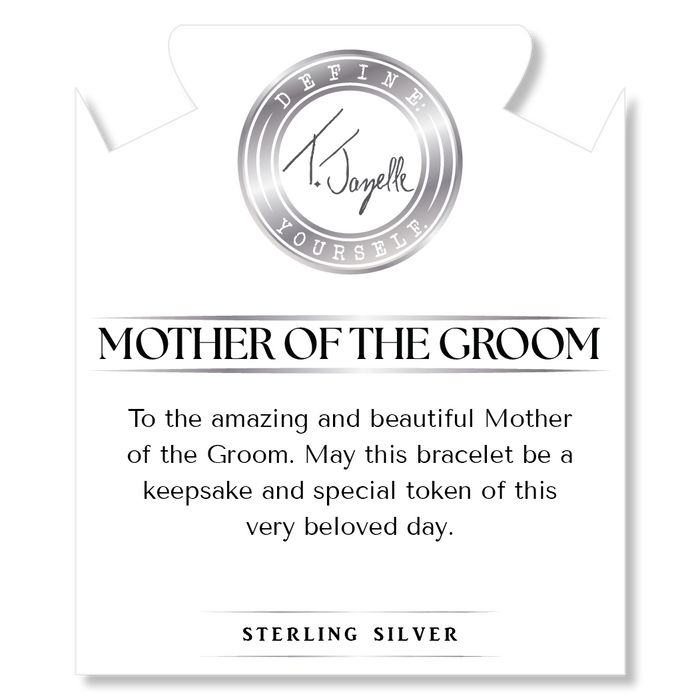 Bridal Collection: Rutilated Quartz Gemstone Bracelet with Mother of the Groom Sterling Silver Charm Bar
