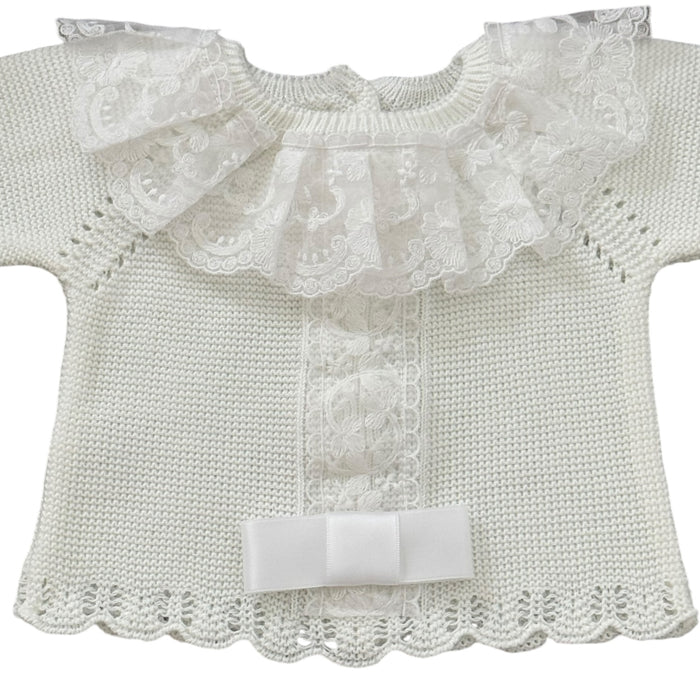 Briggita Luxe White 3-piece Knitted Set