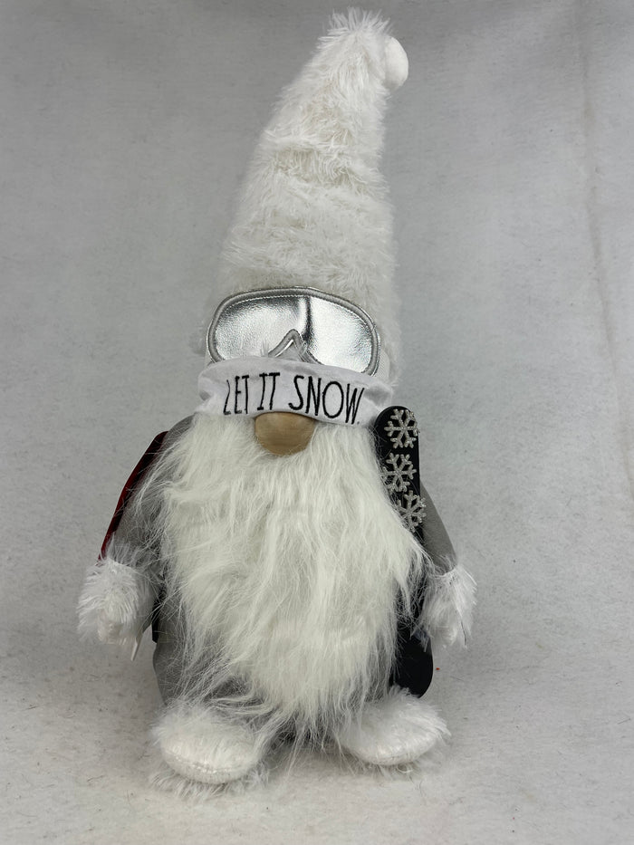 Christmas Gnome Let It Snow Snowboarder