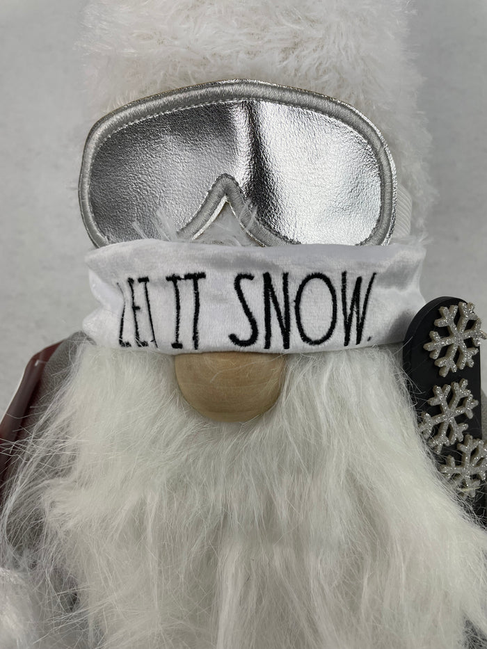Christmas Gnome Let It Snow Snowboarder
