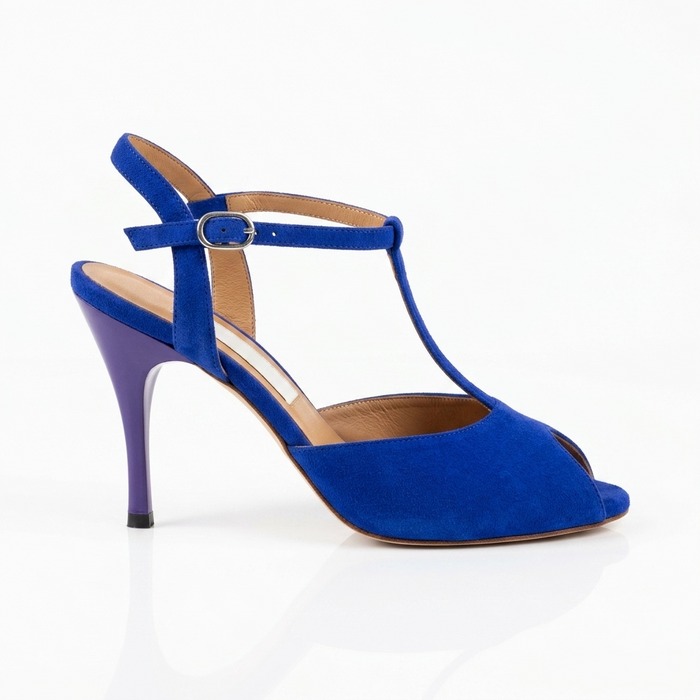 Comme il Faut blue suede tango shoes
