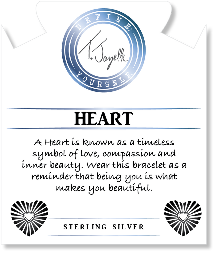 Cranberry Jasper Gemstone Bracelet with Heart Sterling Silver Charm