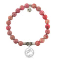 Cranberry Jasper Gemstone Bracelet with Mermaid Sterling Silver Charm