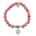 Cranberry Jasper Gemstone Bracelet with Stronger Together Sterling Silver Charm