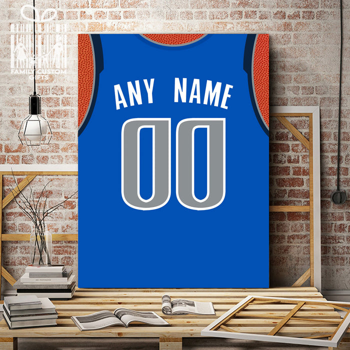 Dallas Jersey Custom Canvas Print Wall Art for Boy Girl Men Women Basketball Personalized Canvas Art