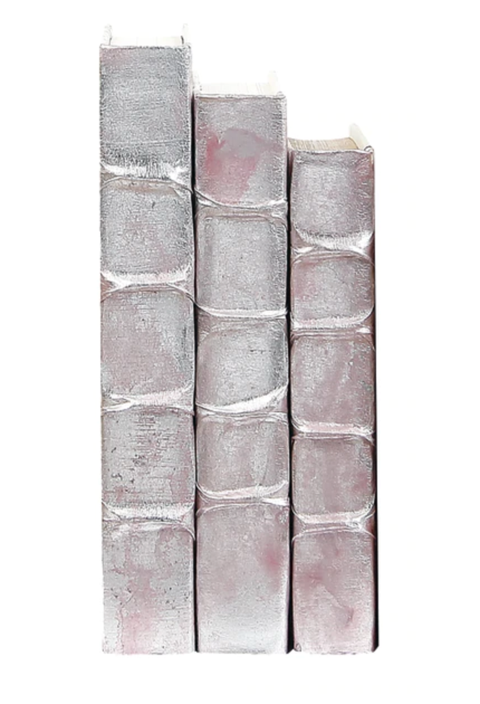 Decorative Book - Silver Leaf with Pink Overlay