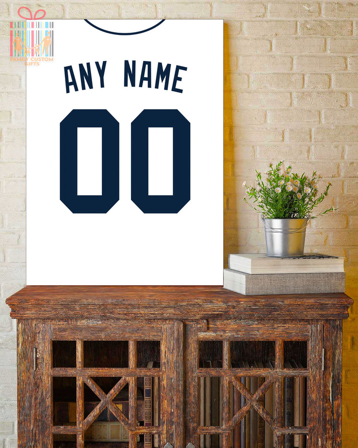 Detroit Jersey Custom Canvas Print Wall Art for Boy Girl Men Women Baseball Personalized Canvas Art