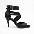 Diva black stiletto latin dance sandals