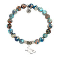Earth Jasper Gemstone Bracelet with XO Sterling Silver Charm