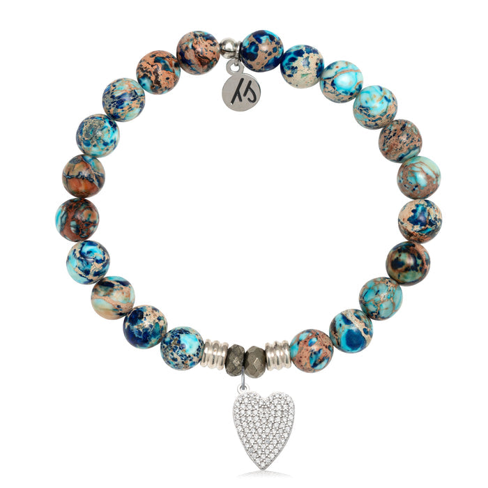 Earth Jasper Gemstone Bracelet with You Are Loved Sterling Silver Charm