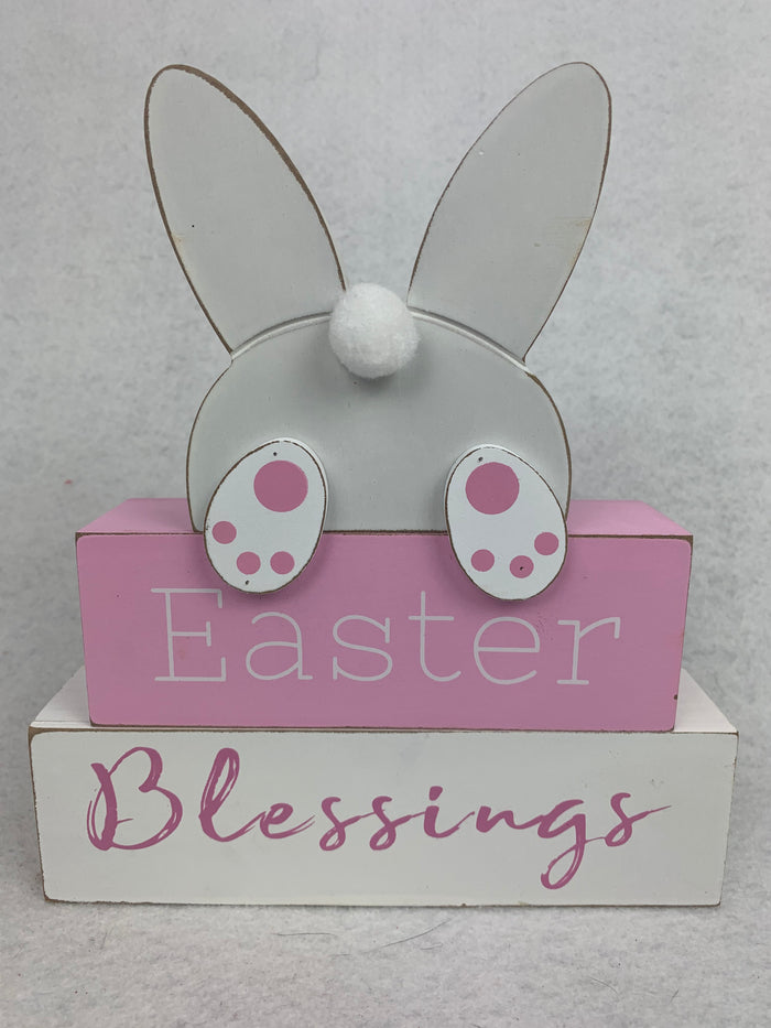 Easter Blessings Bunny Block Sitter