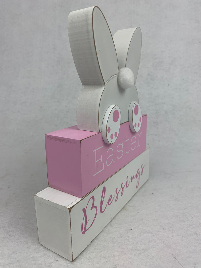 Easter Blessings Bunny Block Sitter