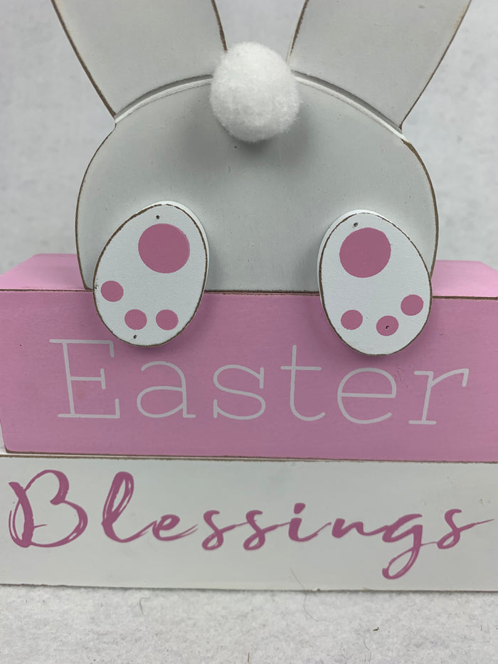 Easter Blessings Bunny Block Sitter