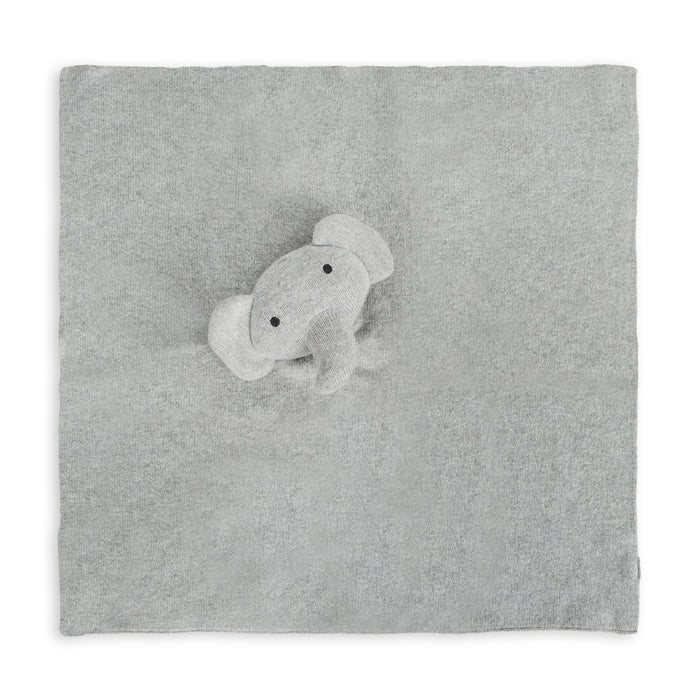 Elephant - Organic Baby Lovey Security Blanket Cuddle Cloth - Heather Grey