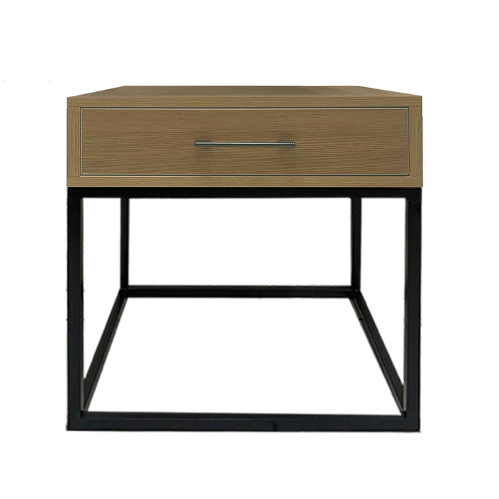 Ellie Side Table with 2 Drawer, side view
