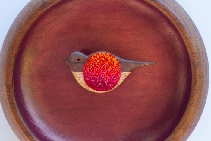 Embroidered Songbird | Shimmery Magenta/Copper
