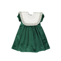 Emerald Green Lace Xmas Velvet Dress
