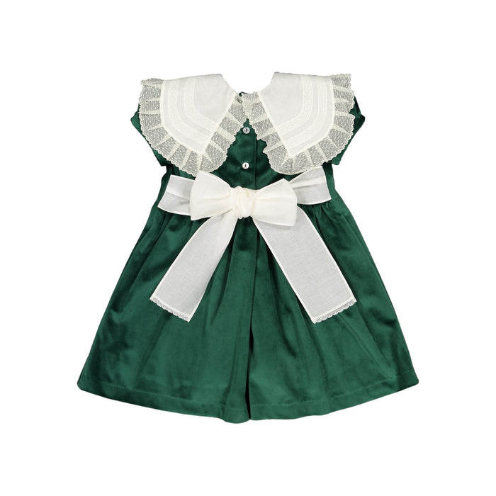 Emerald Green Lace Xmas Velvet Dress