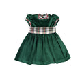 Emerald Green Tartan Xmas Velvet Dress