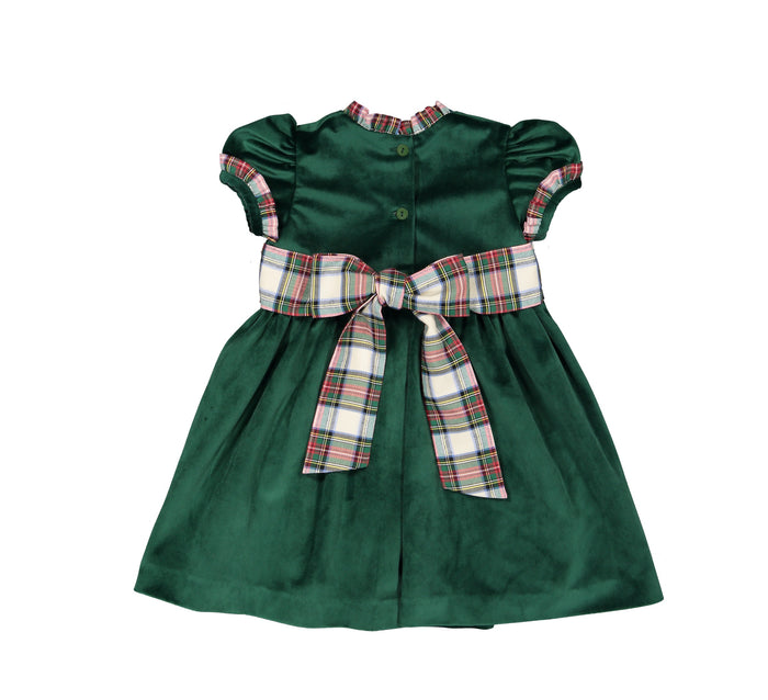 Emerald Green Tartan Xmas Velvet Dress