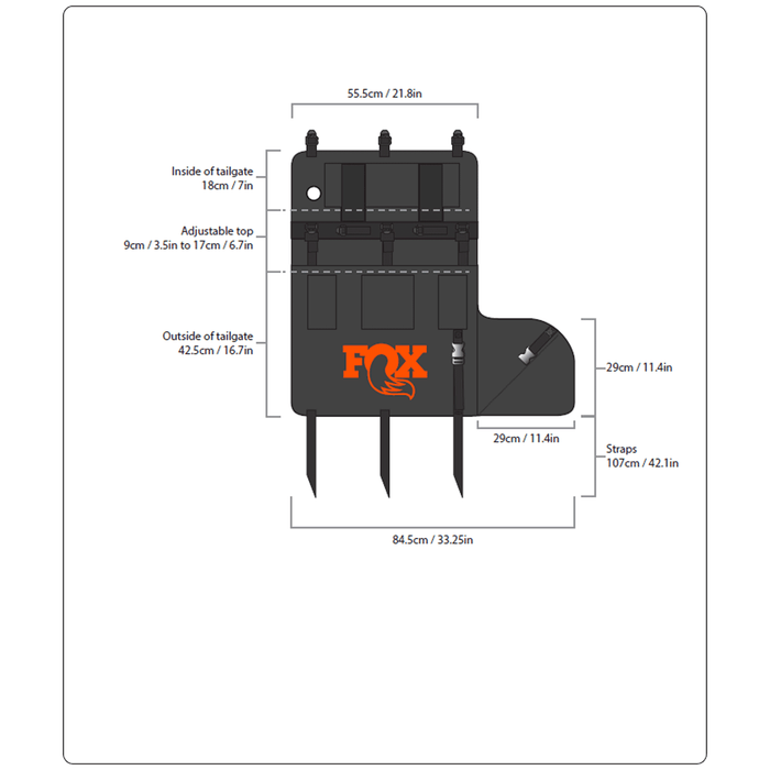 Fox Split Overland Tailgate Pad Black