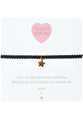 Frasier Sterling Nothing But Love Star Choker in black with lace band and gold plated star pendant on festival choker — front view