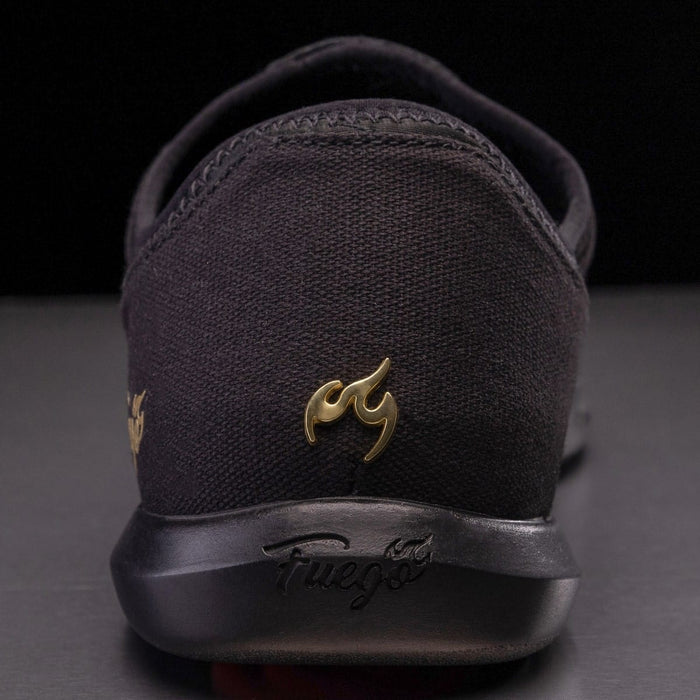 Fuego dance shoes – black split-sole with dual pivot points.