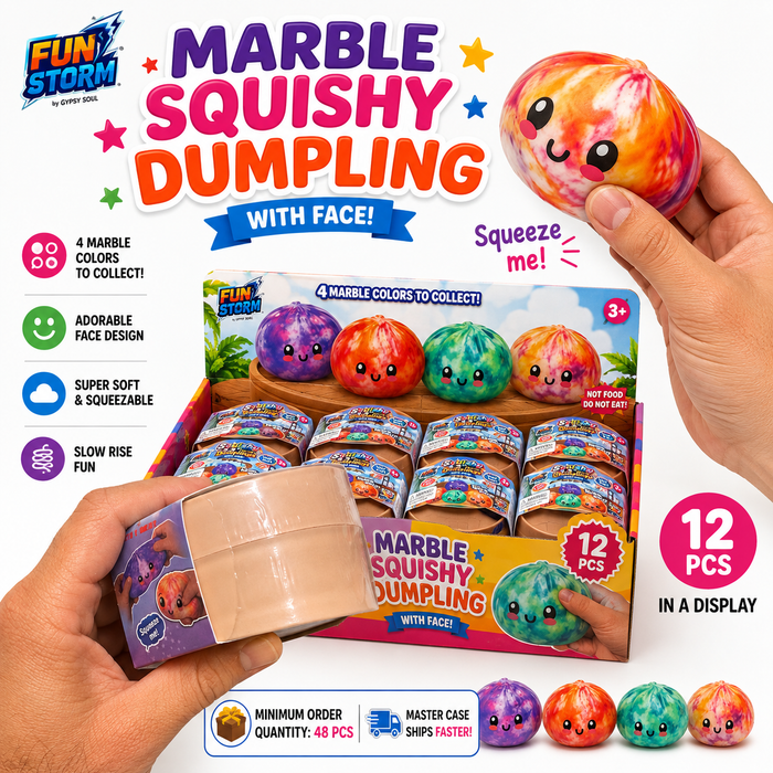 Fun Storm Marbled Squishy Dumpling 3.3"