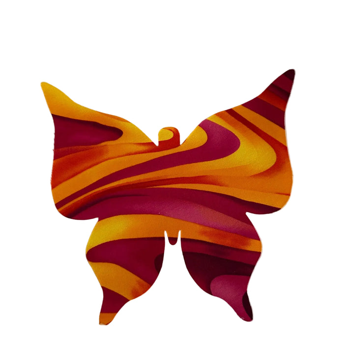 Fused Applique Butterfly - Magenta/Yellow Swirl - Wide