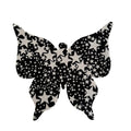 Fused Applique Butterfly - Silver Stars on Black